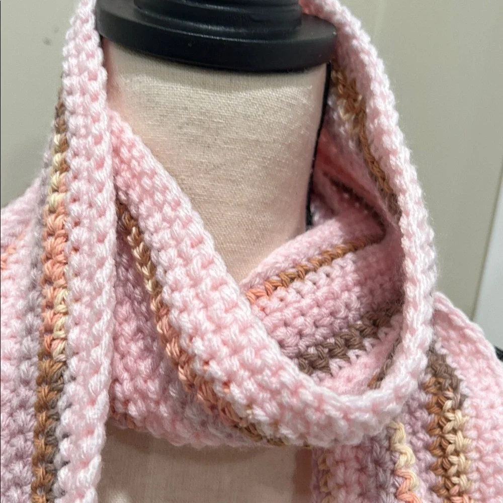 Elegant Pink Knit Scarf